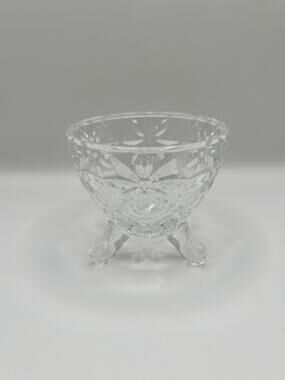 Fifth Avenue Crystal Alexandra Egg BOTTOM ONLY Floral Cut Glass Footed Dish